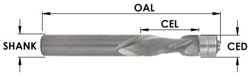 Southeast Tool 1/2" X 1-1/4" Two Flute Flush Trim Compression Bit